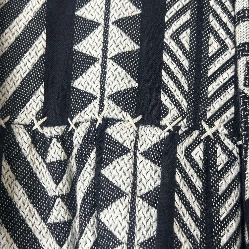 ANTHROPOLOGIE Dominique Tunic Dress Boho Black White Size Small Petite - Picture 16 of 16